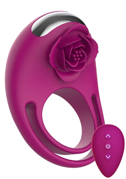 Magenta C-ring afstandsbediening met rozenmotief en ronde opening