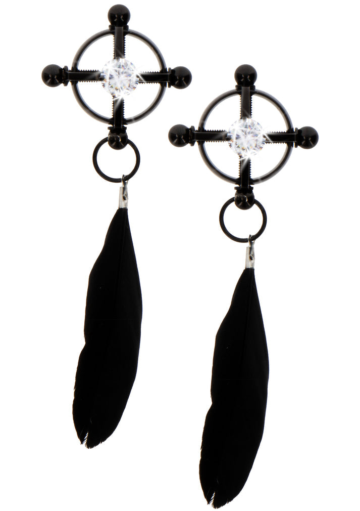 Velvet_Feather_Clamps_by_Taboom_Nipple_Play | bestel discreet online bij Happytoys, de erotische webshop geleid door een vrouw.