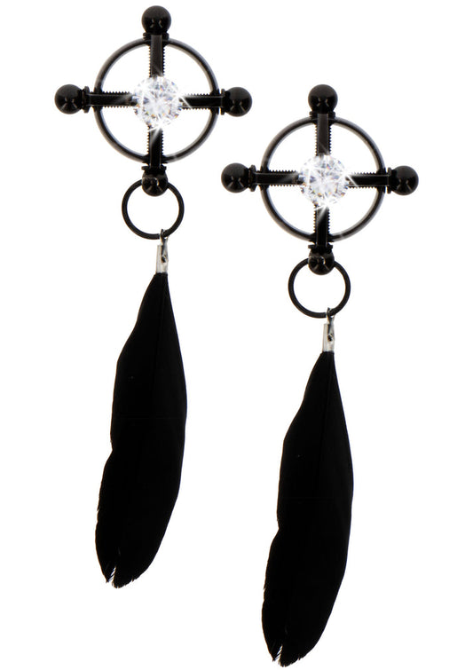 Velvet_Feather_Clamps_by_Taboom_Nipple_Play | bestel discreet online bij Happytoys, de erotische webshop geleid door een vrouw.
