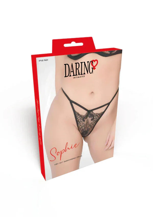 Very sexy embroidered string by Daring Intimates - Happytoys Sexshop: online sex shop for Feeling Happy & Easy 😊 - Discreet geleverd