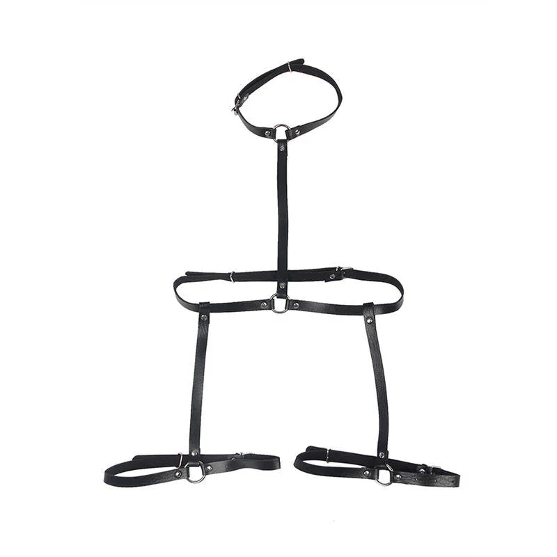 SUBBLIME - LEATHER BODY HARNESS BLACK ONE SIZE - Happytoys Sexshop: online sex shop for Feeling Happy & Easy 😊 - Discreet geleverd