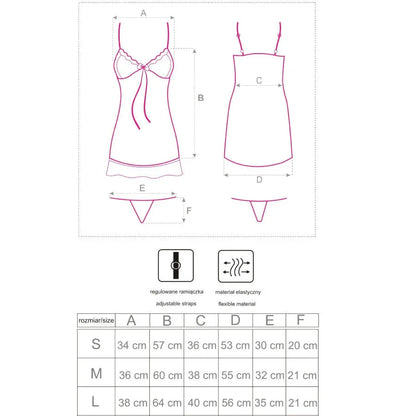 LIVCO CORSETTI FASHION - HYEONA 1710 BABYDOLL + THONG ROSE S - Happytoys Sexshop: online sex shop for Feeling Happy & Easy 😊 - Discreet geleverd