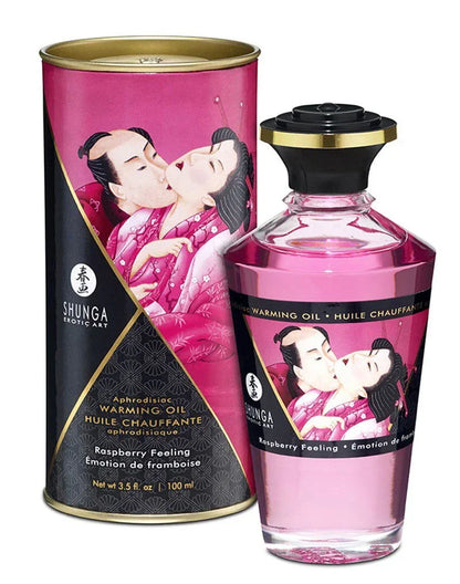 Beste vandaag nog: Aphrodisiac Warming Oil - Raspberry 100 ml by Shunga - bij Happytoys Sexshop: Toys for Feeling Happy & Easy 😊
