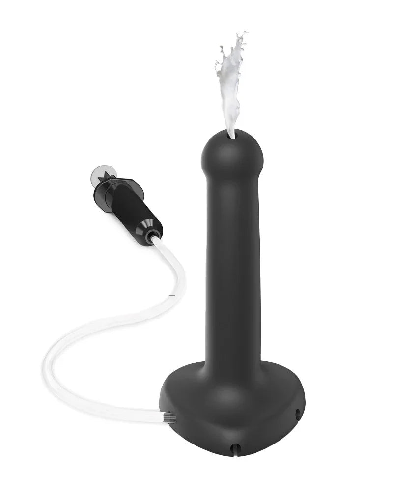 Strap-On-Me - Squirting Cum Dildo Maat S - Zwart - Happytoys Sexshop: online sex shop for Feeling Happy & Easy 😊 - Discreet geleverd
